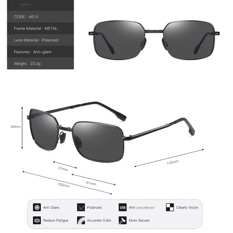 2020 Naujas Kartus Poliarizuoti Akiniai nuo saulės Vyrams, Prekės ženklo Dizaineris Lankstymo, Metalo Sunglass Vyrų Vairavimo Saulės Akiniai UV400 Gafas Oculos De Sol 1