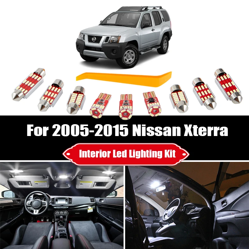 10 Lemputes 2005-2012 M. 2013 M. M. M. Nissan Xterra Baltas Automobilis LED Interjero Žemėlapis Dome Light Kit Magistraliniai Krovinių Licencijos numerio ženklo apšvietimo Žibintas 1