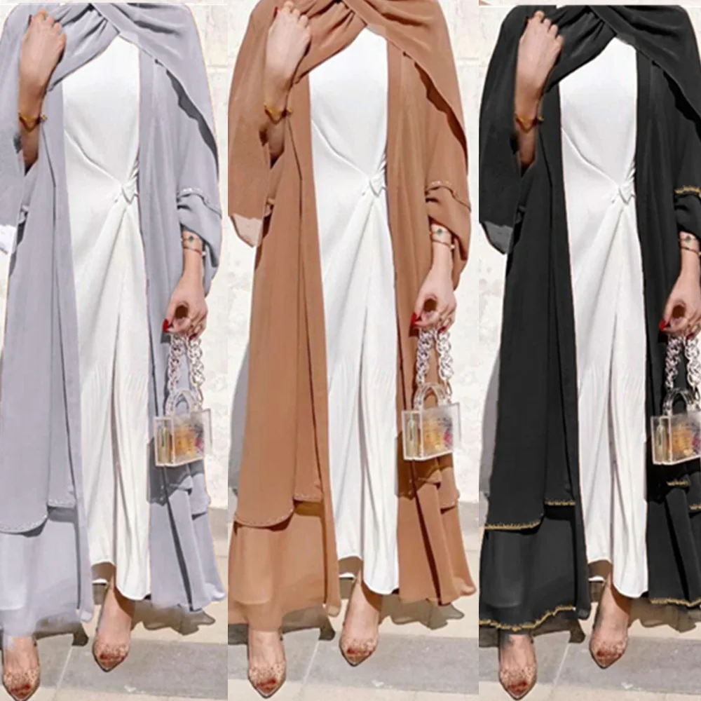 Eid Atidaryti Abaja Dubajus Turkijos Musulmonų Suknelė, Hijab Paprasto Abayas Moterims arabų Ramadanas Islamas Caftan Kaftan Skraiste Djellaba Femme 1