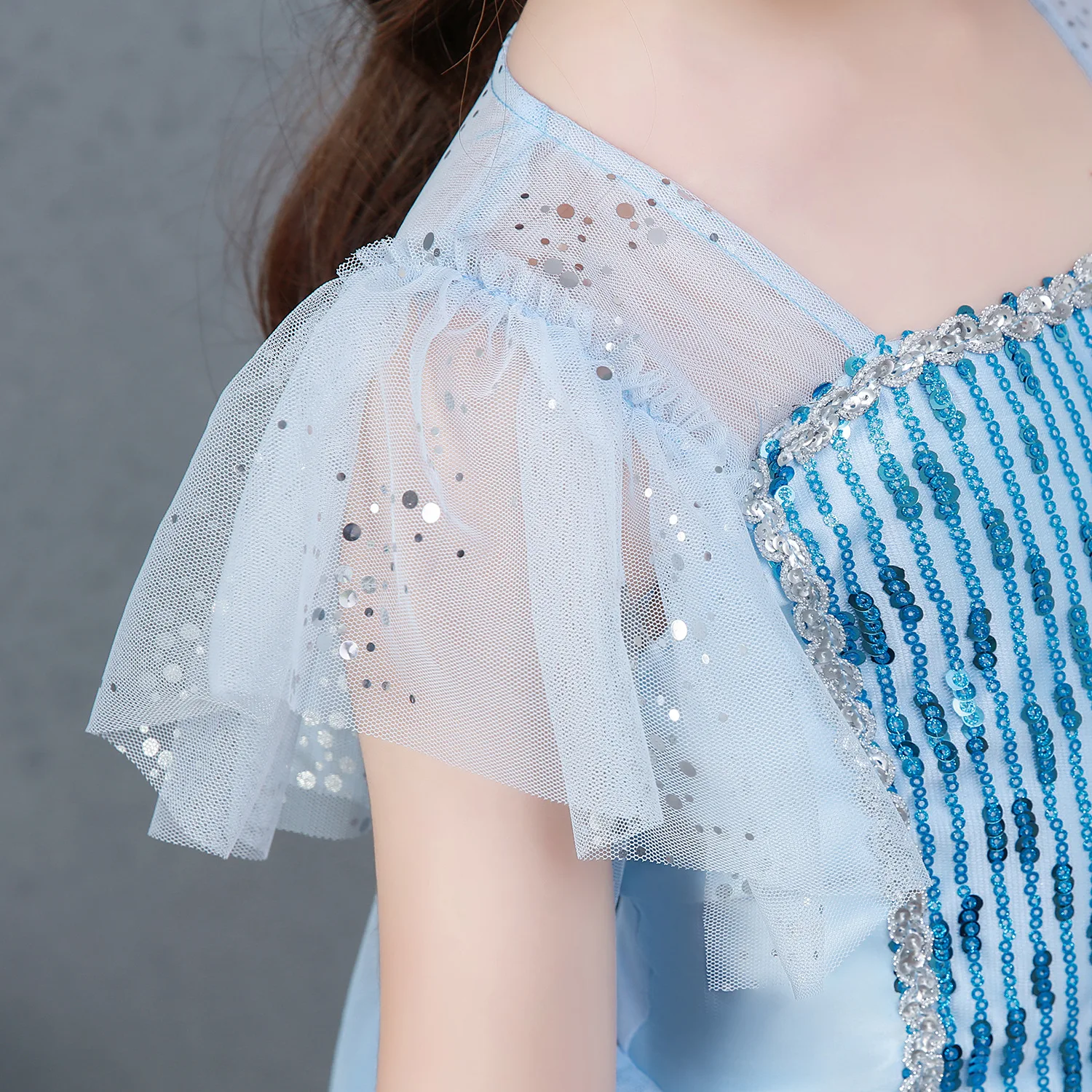 Mėlyna Princesė Suknelė, Kostiumas Mergaitėms Suknelė Vaikams Gimtadienio Suknelės Elsa Cosplay Kalėdų, Velykų Karnavaliniai Drabužiai 5