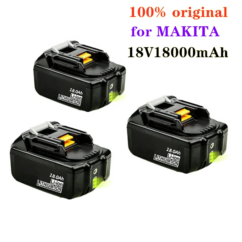 18V18Ah Įkrovimo Baterija (akumuliatorius 18000mah Li-Ion Baterijos Pakeitimas Galios Akumuliatorius MAKITA BL1880 BL1860 BL1830battery+3A Įkroviklis 1