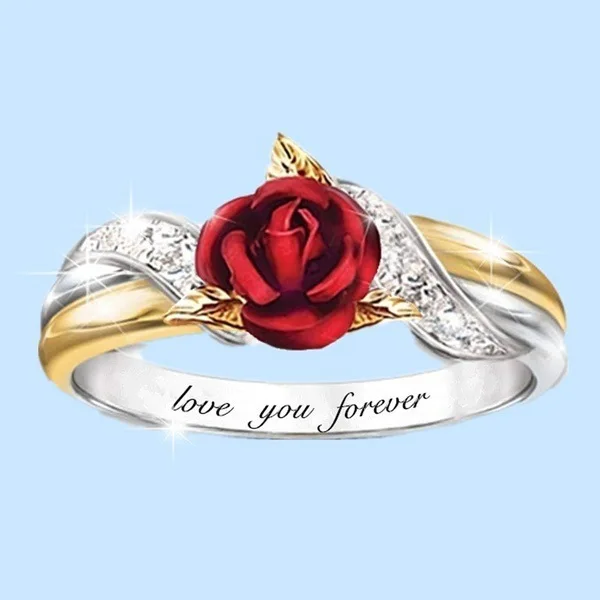 QIAMNI Eternal Rose Gėlių Piršto Žiedą Vestuvių Dalyvavimo 
