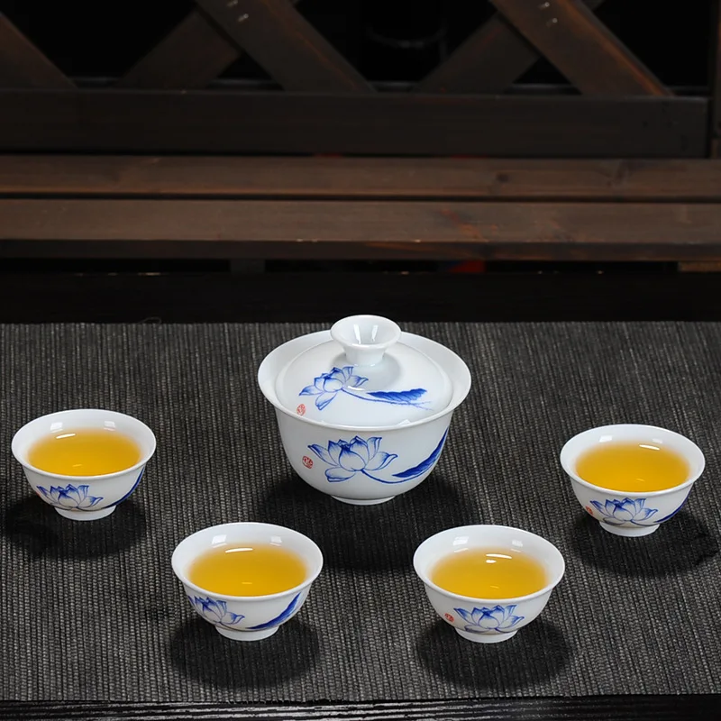 Keramikos arbatos puodeliai balto porceliano mėlynos ir baltos spalvos porceliano arbatos puodelius, kuriems su namų ūkio, laisvalaikio puodeliai 0