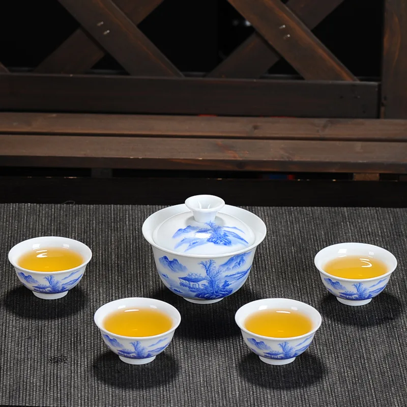 Keramikos arbatos puodeliai balto porceliano mėlynos ir baltos spalvos porceliano arbatos puodelius, kuriems su namų ūkio, laisvalaikio puodeliai 1