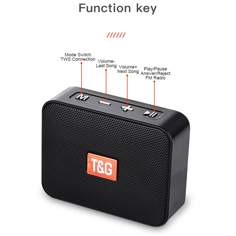 T&G TG166 Mini Garsiakalbis Portable Bluetooth Garsiakalbiai Mažas Belaidžio Lengvas Lauko žemų dažnių Garsiakalbis Paramos FM TF Kortelė 4