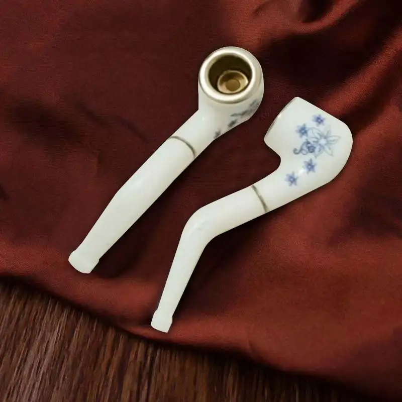 Mini Mėlynos ir Baltos spalvos Porceliano Maisto kokybės Plastiko Nešiojamų Mažų Vamzdžių Laikiklis, Buitines Cigarečių Tabakas ir Rūkymo Reikmenys 0