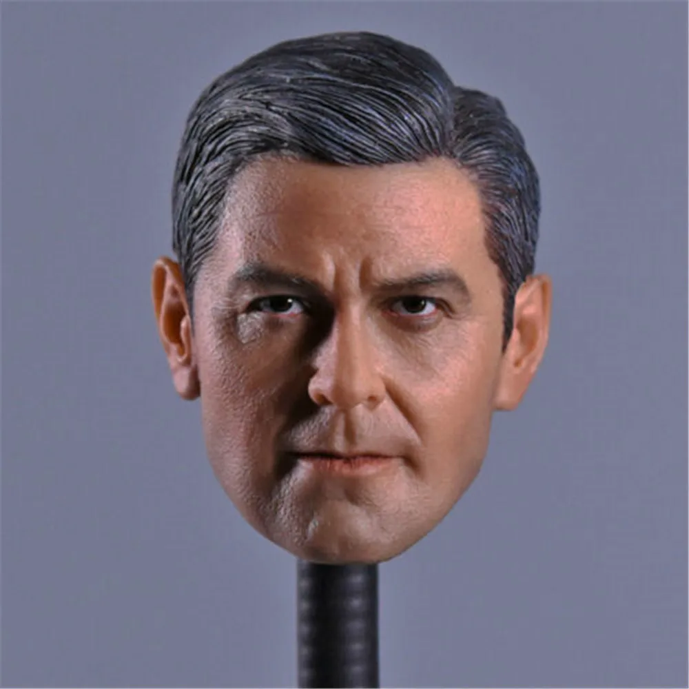 JXtoys 1:6 Vyrų Galvos Drožyba JX-05 George Clooney Galvos Skulptūra 12