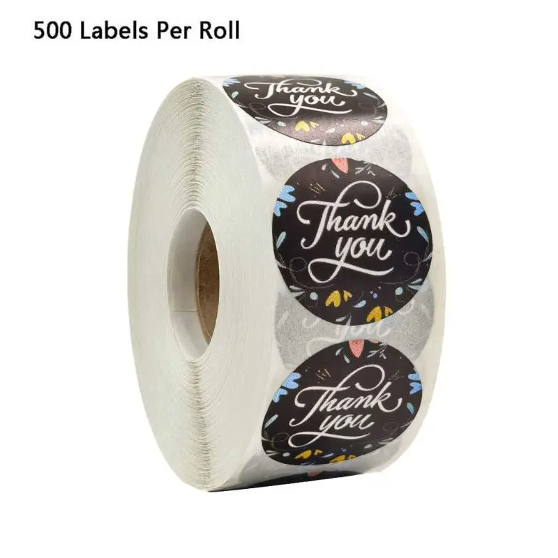 500pcs/roll Gėlių Drugelis Ačiū Lipdukas Antspaudas Etiketės Scrapbooking Kalėdų R7RC 2