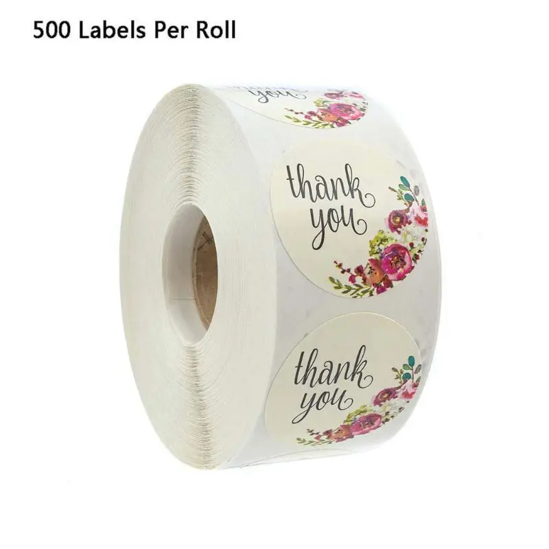 500pcs/roll Gėlių Drugelis Ačiū Lipdukas Antspaudas Etiketės Scrapbooking Kalėdų R7RC 4