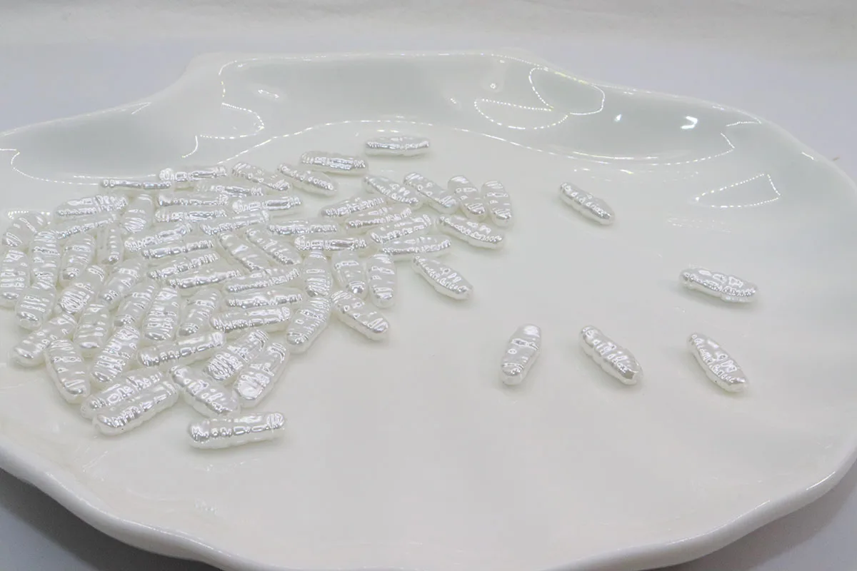 Eruifa 20pcs 7*19mm Popular Aukštos Kokybės Baltos Plastikinės Perlų Karoliukai Pakabukai Pakabukas Papuošalai Auskarai 