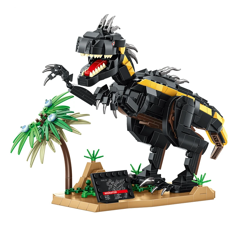 PANLOS Juros periodo Dinozaurų Pasaulyje Zoologijos sodas Pokytis Tyrannosaurus Raptor Blokai Vaikų Žaislas Dovana Lipdukas Nedidelis Mūrinis 779PCS 3