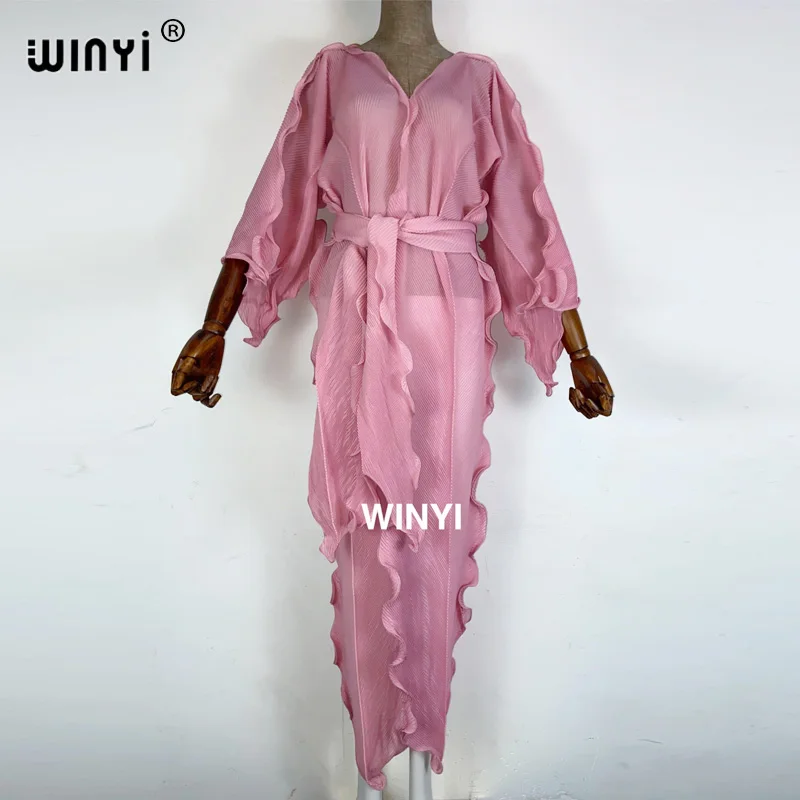 2021 Afrikos Plisuotos Suknelė moterų geometrinis spausdinimo ilgomis rankovėmis negabaritinių apvalios kaklo laukinių spalvų kontrastas Casol vasaros mados 1