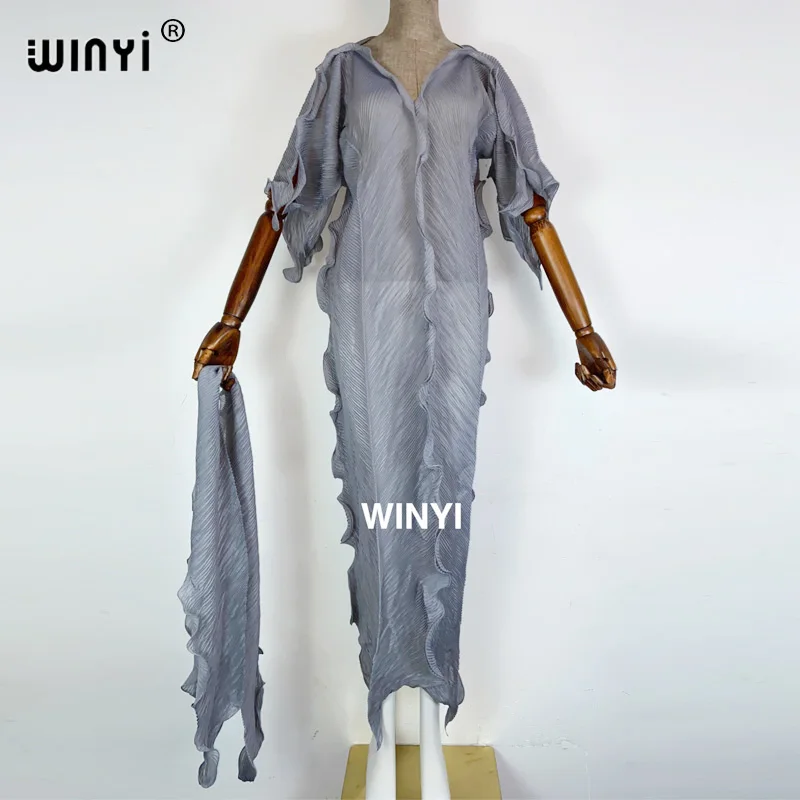 2021 Afrikos Plisuotos Suknelė moterų geometrinis spausdinimo ilgomis rankovėmis negabaritinių apvalios kaklo laukinių spalvų kontrastas Casol vasaros mados 2
