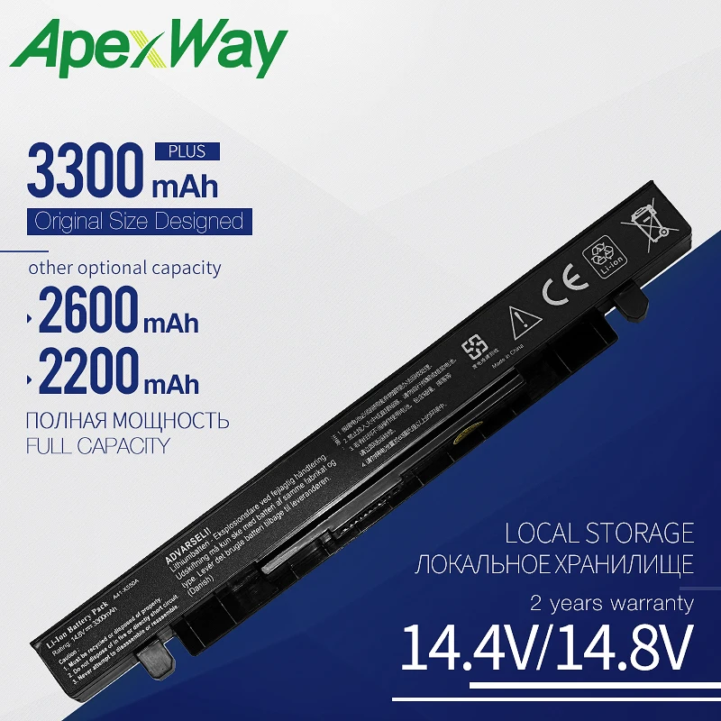 Apexway A41-X550A 4 Ląstelių Nešiojamas Baterija ASUS A41-X550 X450 X550 X550C X550B X550V X450C X550CA X452EA X452C 14,4 V 3