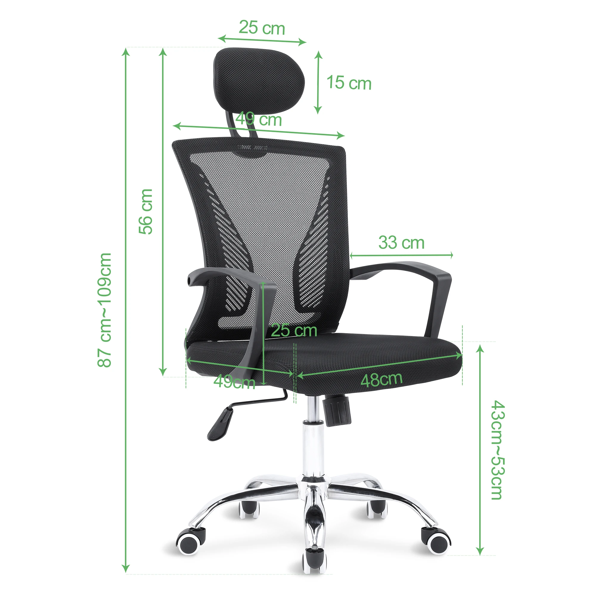 Sigtua Juoda Ergonomiška Reguliuojamo Aukščio Kompiuterio Kėdės, biuro kėdė, stalai Kėdės Vykdomosios Kėdė, Pasukama Biuro Kėdė Kėdė VNT 1