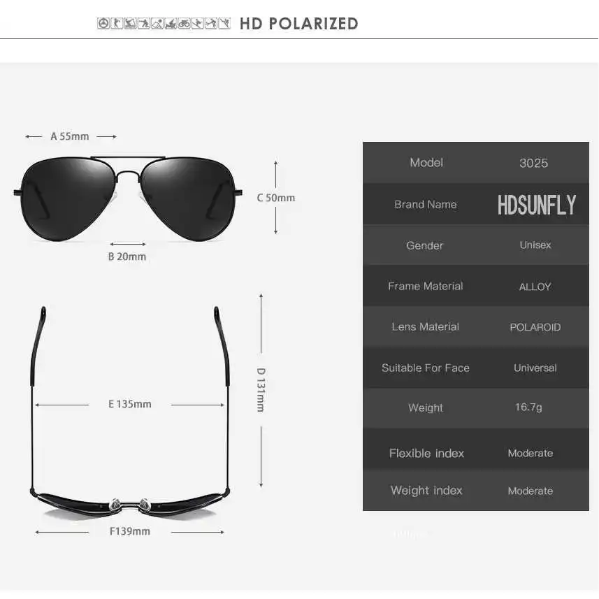 Aviacijos Poliarizuoti akiniai nuo saulės vyrams Mados Gaisro Dizaino Akiniai nuo saulės Moterų spindulių Akiniai Oculos De Sol UV400 4