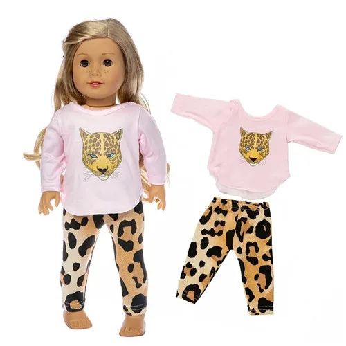Naujas lėlės drabužiai leopard kostiumas dėvėti tilptų 43cm Zapf kūdikių žaislas naujas gimęs lėlės ir 18inch Amerikos mergina lėlės priedai 1