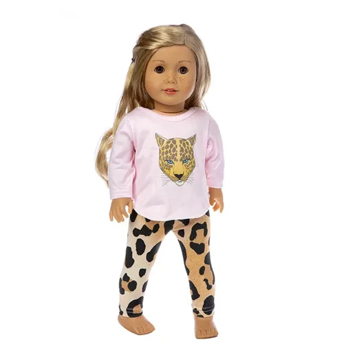 Naujas lėlės drabužiai leopard kostiumas dėvėti tilptų 43cm Zapf kūdikių žaislas naujas gimęs lėlės ir 18inch Amerikos mergina lėlės priedai 3