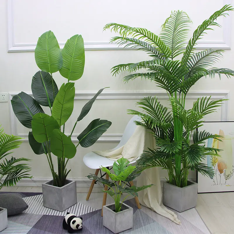 50-123cm 36 Rūšių Didelių Tropinių Palmių Platic Augalai Netikrą Šakos, Vasarą žali Augalai Nekilnojamojo Touch Balkonas Buveinės Šalies Apdaila 5