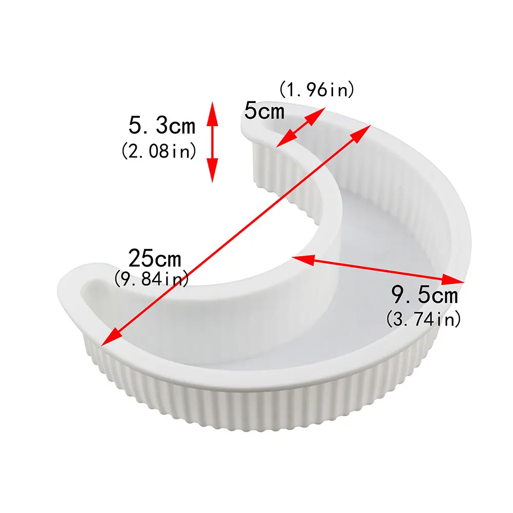 Silikono Formos 3D Mėnulio Formos Tortas Pelėsių Pusmėnulio Silikono Pyragas Visos Daugkartinio naudojimo Desertas Putėsiai Duonos Kepimo Forma už Virtuvės Kepimo 3