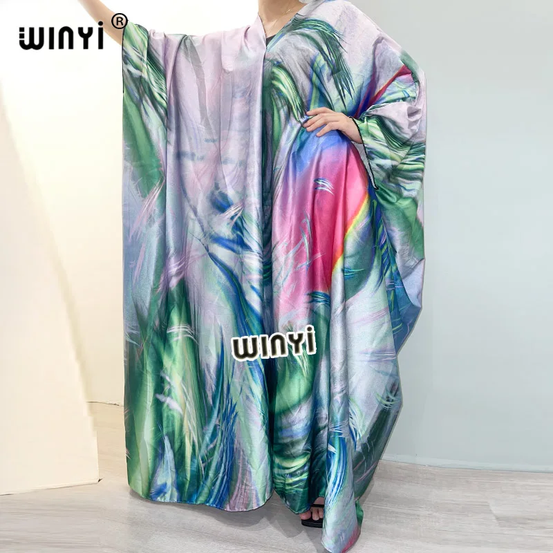 Vasaros Artimųjų Rytų aukštos kokybės sukienka ruoželiniu mados spausdinti 2021 WINYI Maxi moterų rūbeliai long beach V-kaklo Bohemijos suknelė 0