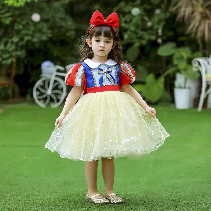 4PCS Kūdikių ispanijos Vintage Drabužių Girls Lolita Dress Vaikiška Mergaitė Princesė Suknelės Vaikų Diena, Gimtadienis Kamuolys GZB002 4