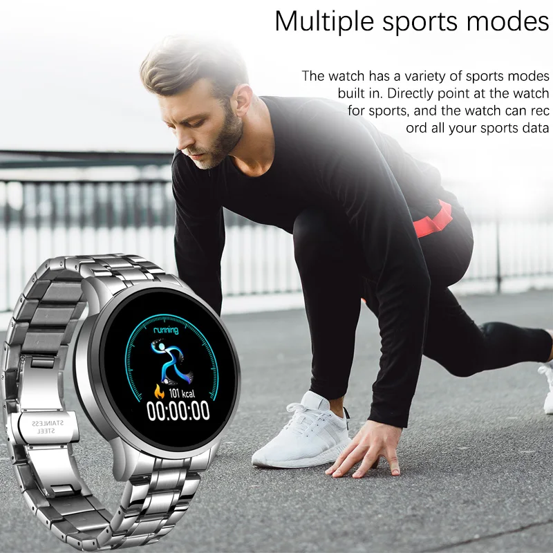 LIGE Naujų Plieno Smart Watch Vyrų Vandeniui sporto IOS Širdies ritmas, kraujo spaudimas skambučių Informaciją smartwatch Fitness tracker 4