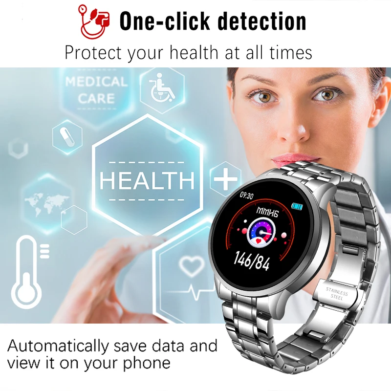 LIGE Naujų Plieno Smart Watch Vyrų Vandeniui sporto IOS Širdies ritmas, kraujo spaudimas skambučių Informaciją smartwatch Fitness tracker 5