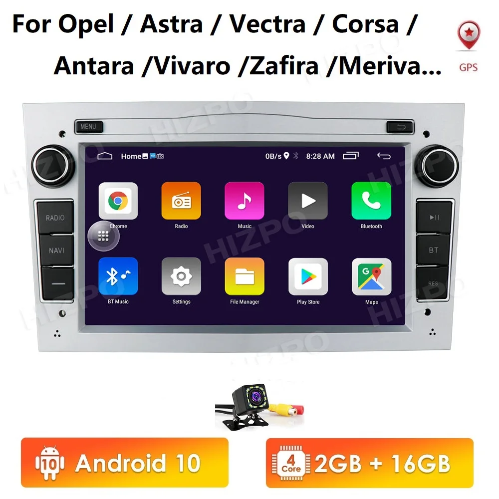 2G/4G RAM Android10 2DIN Automobilio Radijo, GPS WiFi Grotuvas, Opel, Vauxhall Astra G H J Vectra Antara Zafira Corsa Meriva Vivaro Ne DVD 0