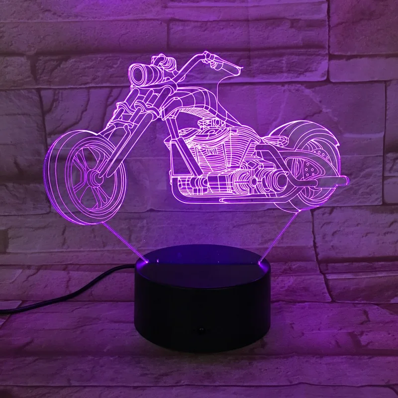 3D Naktį Šviesos Motociklų 3D Lempos, LED Lemputės, Blykstės Motorinių Led Daugiaspalvis Apšvietimas Pakeisti RGB Tėtis Gimtadienio Dovana, Namų Interjero Dizainas 0