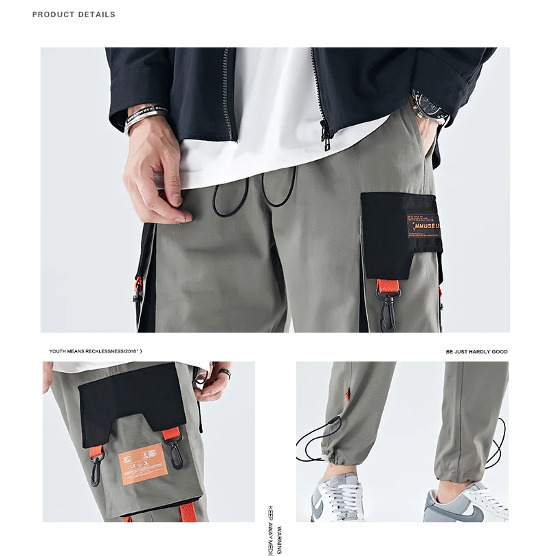 Vieno Eismo Mens Krovinių Kelnės Vyrams Mados 2021 Kišenės Hip-Hop Poilsiu Vyrų Techwear Japonijos Streetwear Kelnės Kelnės Vyrams 4