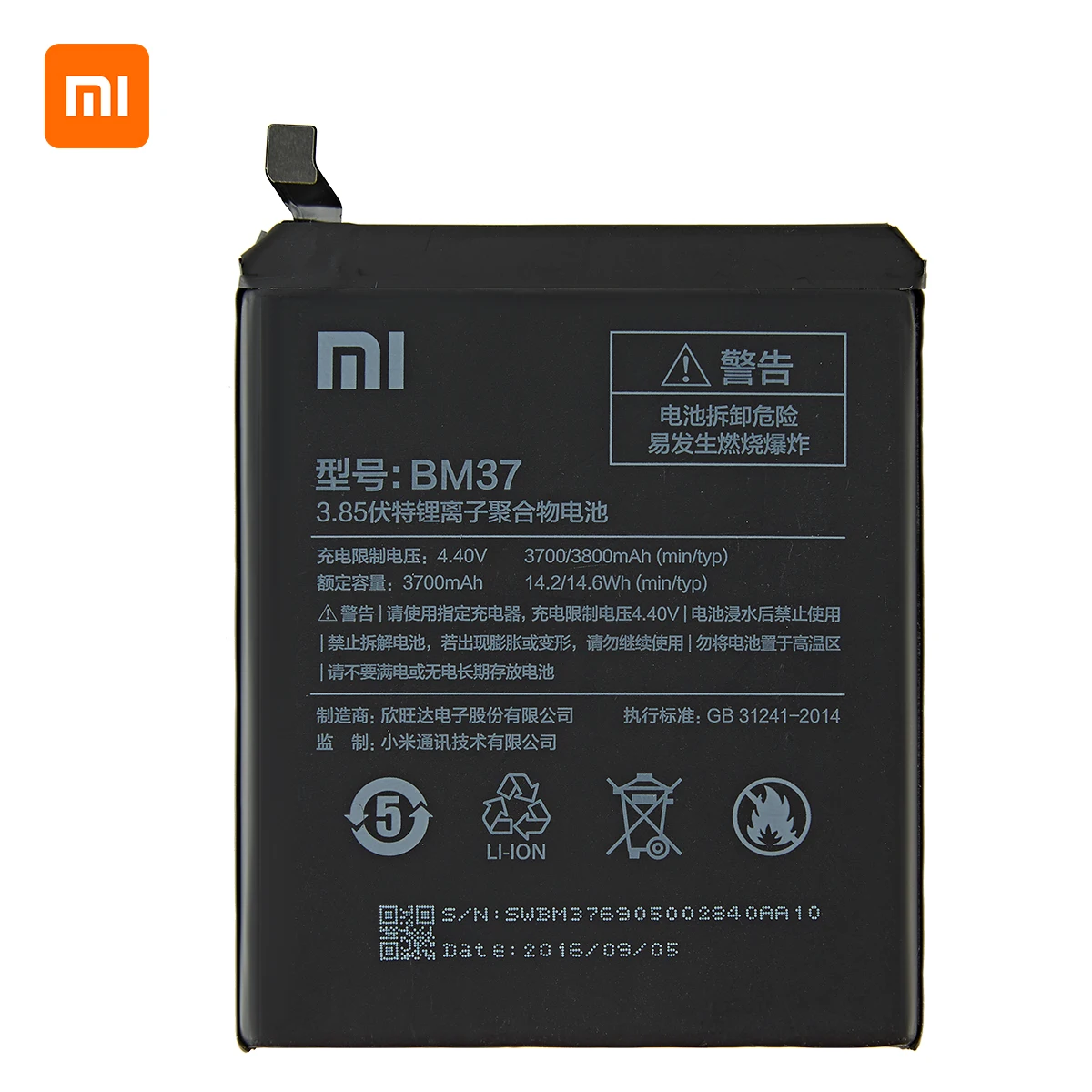 Xiao mi Originalus BM37 Baterija 3800mAh Xiaomi Mi 5S Plius MI5S Plius BM37 Aukštos Kokybės Telefoną, Baterijos Pakeitimas 3