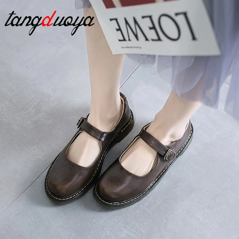 Japonijos Studentų Lolita Batus Moteris Platforma Mary Janes batų Sagtis Dirželis Mielas Cosplay Vienodas Moteris Batai Zapatos De Mujer 5