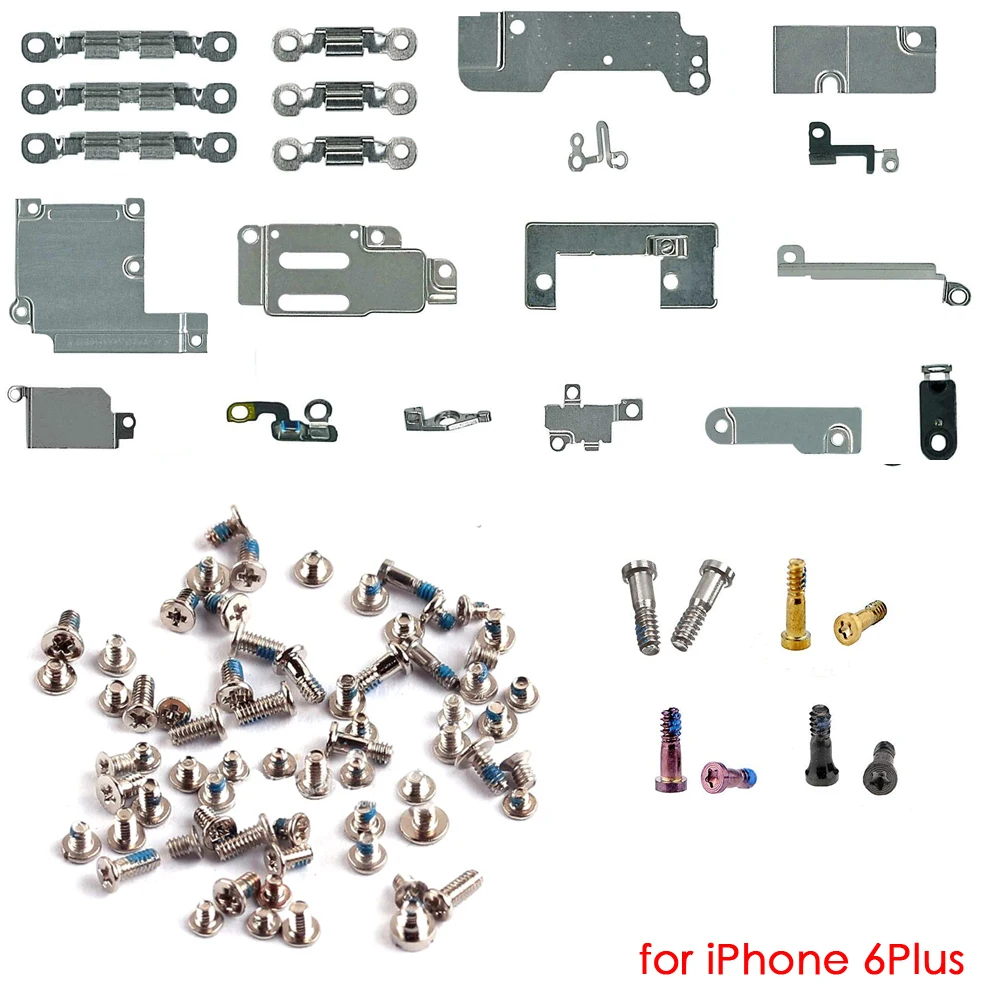 Pilnas Komplektas Smulkių Metalinių Vidaus Laikiklis dalys + Visiškai Varžtai iPhone 5 5C 5S 6 6P 6s 6sPlus 7 7Plus 8 Plus X XR XS MAX 3