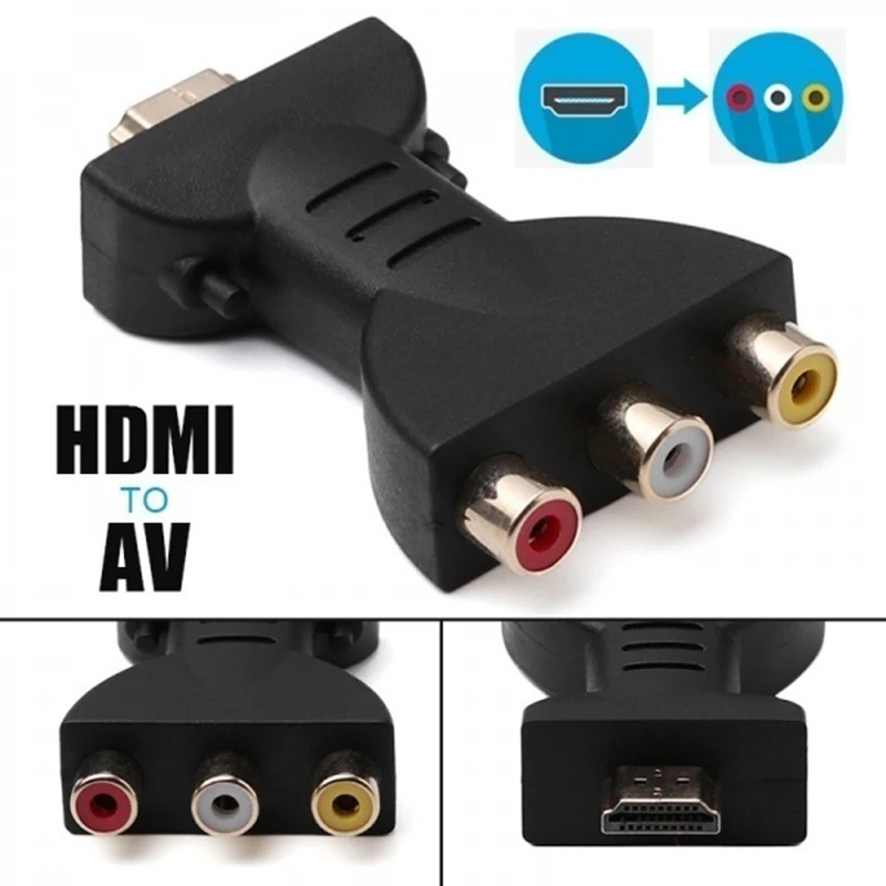 Lankstus Nešiojamasis HDMI, 3 RCA Vaizdo Garso AV Adapterį Komponentas Skaičiuoklė 3