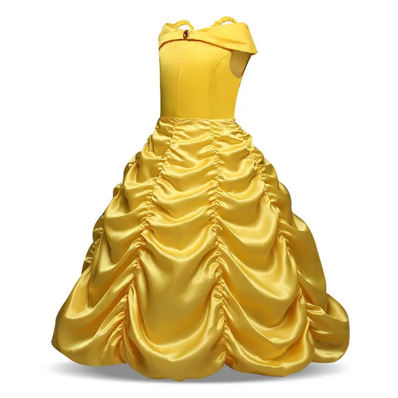 Grožio ir Žvėrys Gražuolė Princesė Kostiumas Mergaitėms, Vaikams, Vaikų Helovinas Fancy Dress Up Priedai 3-10 Metų 2