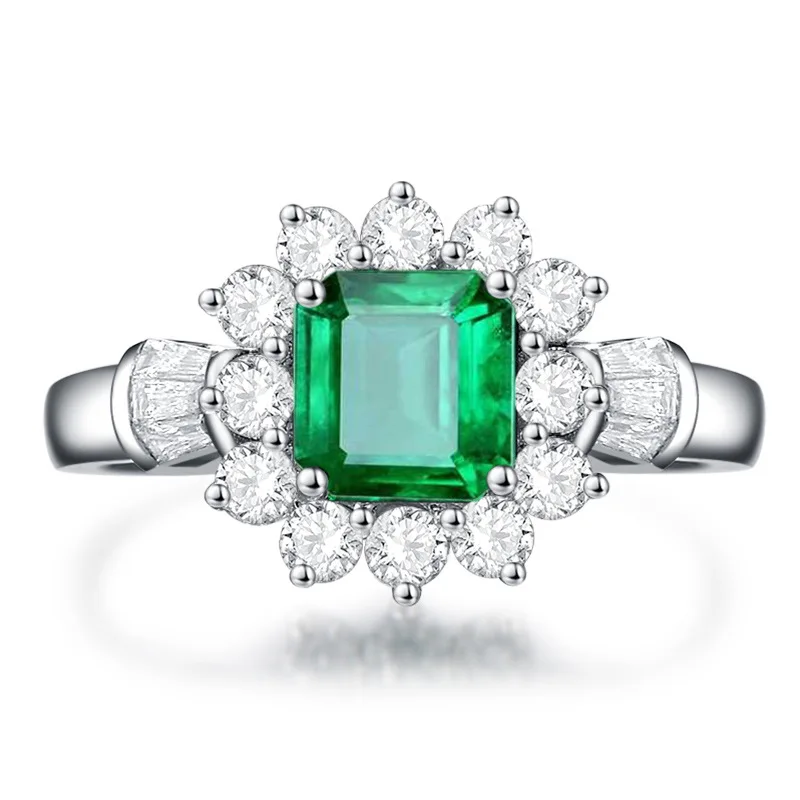 Prabangus retro deimanto žiedas asmenybės kūrybinės naujų smaragdas gamtos cirkonis, smaragdas žiedas moterims Fine jewelry 3