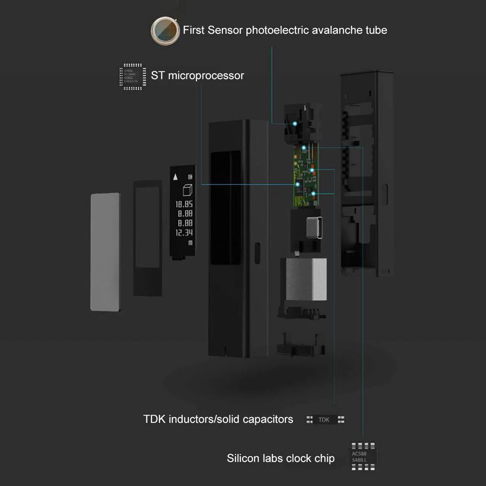 40m LS5 Lazerinis tolimatis tipo Aukšto patikslinta paraiškų OLED Liečiamų Ekranu Linijinis Nuolatinio Matavimo Ploto Matavimo Pitagoro 1