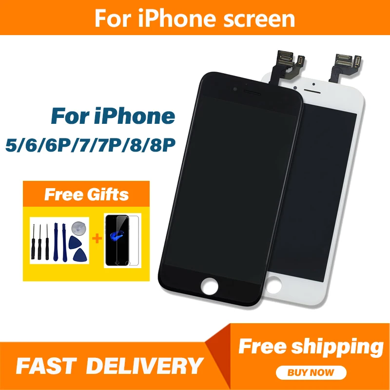 AAA+++ LCD Ekranas iPhone 6 5S 6S 7 8 jutiklinio Ekrano pakeitimas LCD skaitmeninis keitiklis Asamblėjos iPhone 5 6 6S 8p LCD Ekranas+Įrankiai 1