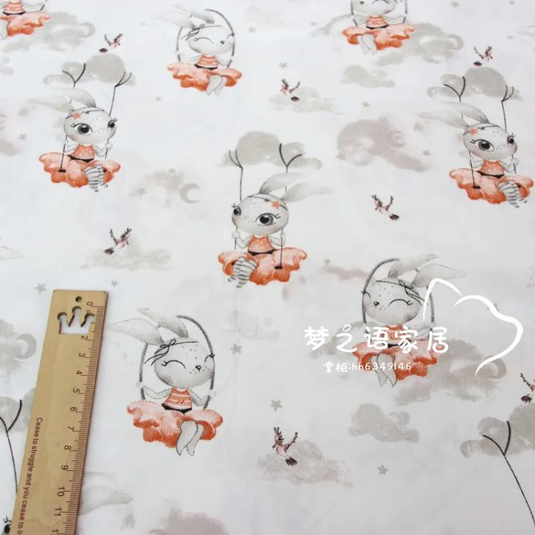 ZENGIA 50x160cm Animacinių filmų Triušis Ruoželiniu Medvilnės Audinys Kūdikių Siuvimo Quilting Riebalų Ketvirtadaliai Vaikų 