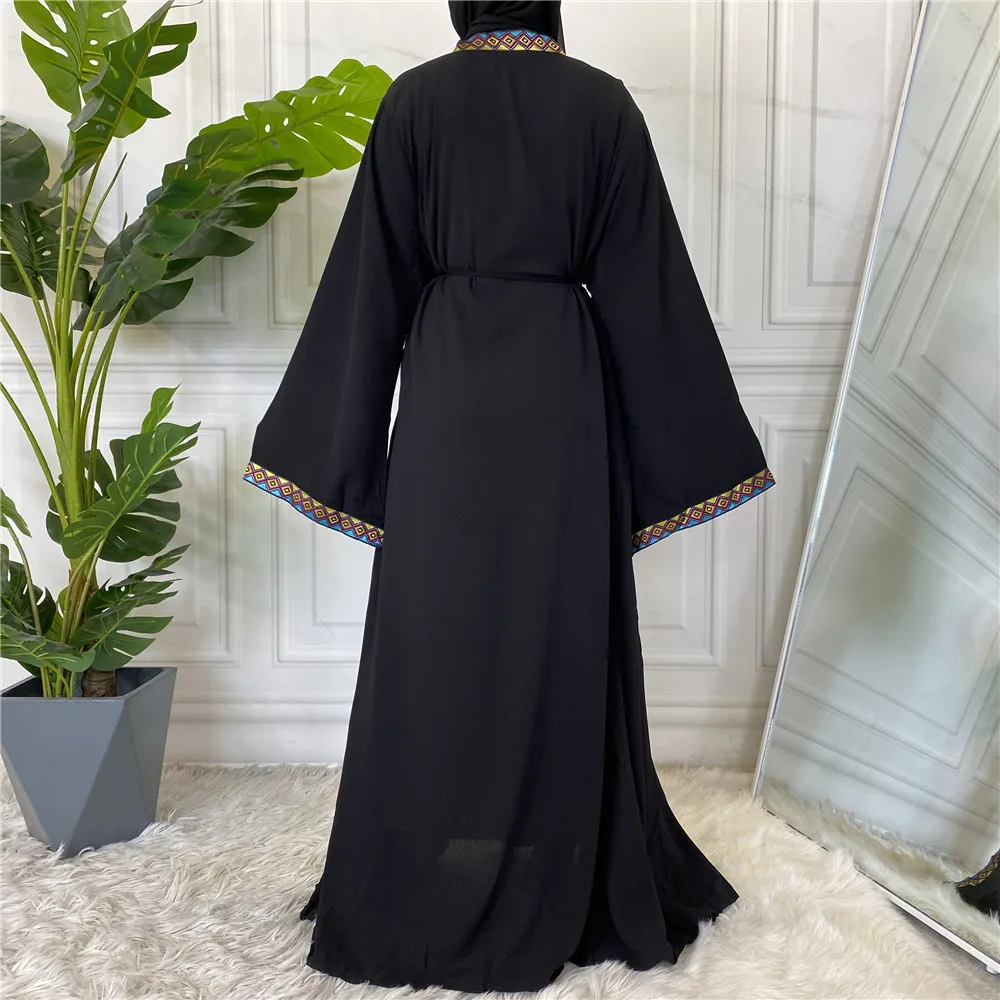 Artimųjų Rytų Mados Šifono Spausdinimo Kuklus Skraiste Musulmonų Moterims Turkijos Caftan Kaftan Islamo Drabužių Maxi Kimono Dubajus Abaja 1