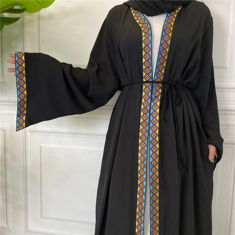 Artimųjų Rytų Mados Šifono Spausdinimo Kuklus Skraiste Musulmonų Moterims Turkijos Caftan Kaftan Islamo Drabužių Maxi Kimono Dubajus Abaja 4