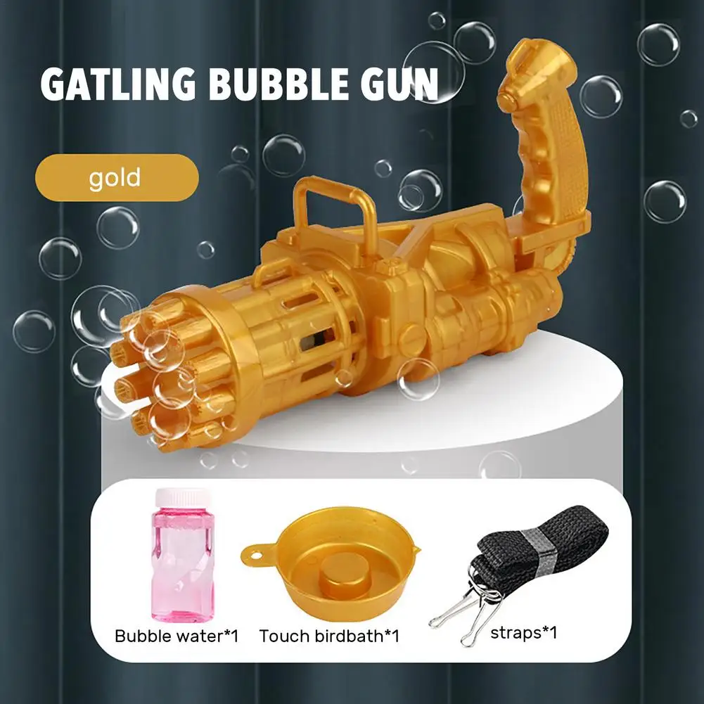 Naujas Muilo burbulus vaikams Gatling Burbulas Mašina gatling burbuliukai mini žaislas 10-Hole Automatinė Burbulas Ginklai Vaikams 2021 1