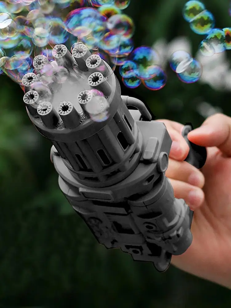 Naujas Muilo burbulus vaikams Gatling Burbulas Mašina gatling burbuliukai mini žaislas 10-Hole Automatinė Burbulas Ginklai Vaikams 2021 4
