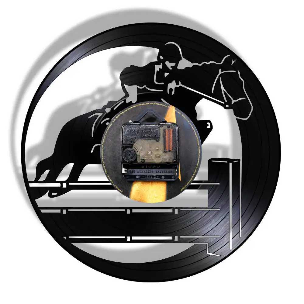 Akrilo Jodinėjimas, Sporto 3D Sieninis Laikrodis Dekoratyvinis Arklių Rider Jojimo Sieniniai Laikrodžiai Kambarį Už Equestrianism Hobis 4