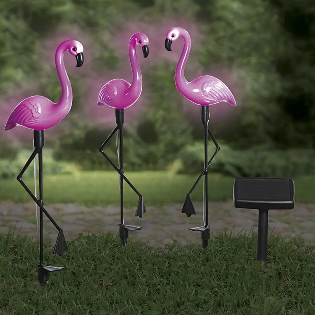 3pcs LED Saulės Sodas Šviesos Flamingo Vejos Lempos Vandeniui Saulės Led Žibintai, Lauko ir Sodo Apdailai Šalys 4