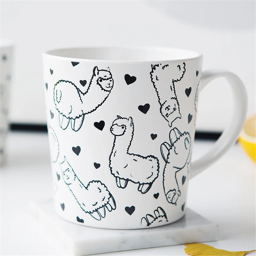 Keramikos arbatos puodelio vyrų ir moterų mielas pieno taurės didelės talpos alpaka puodelis ins ,kūrybingi pusryčiai avižiniai dribsniai kavos puodelio vandens 1