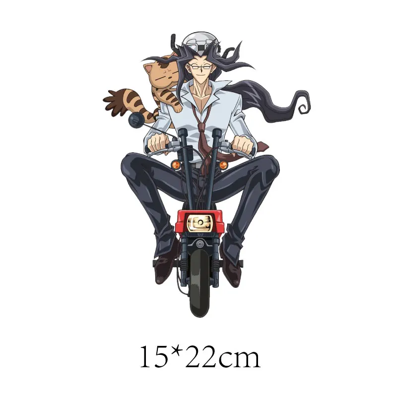 Dviratininkas Anime Vyrai Lopai Katė Terminiai Lipdukai ant Drabužių Audinio Geležies-perdavimo Drabužių Thermoadhesive Pleistras 