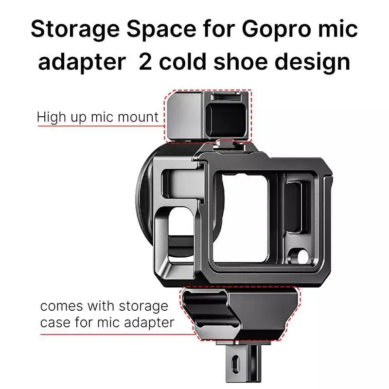 Ulanzi G9-5 GoPro 9 Metalo Narve GoPro Hero 9 Juodu Rėmu Atveju Su 52MM Filtro Adapteris Pratęsti Šalto Batų Kalno Mic Užpildykite Šviesa 0