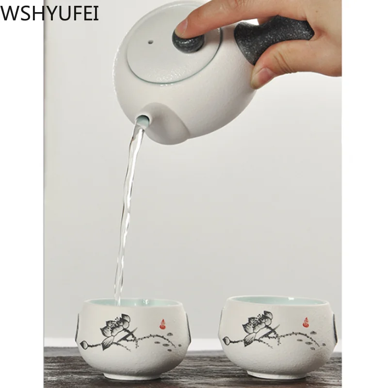 Naujas stilius Snaigės glazūra arbatos rinkinys Anti-plikymo karščiui atsparaus Kelionės Arbatos rinkinys arbatos nustatyti Buitinių geriamojo indai WSHYUFEI 0